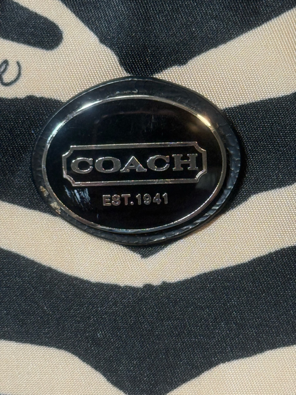 Coach Black and Cream Zebra-Pattern Crossbody Bag - Picture 8 of 9